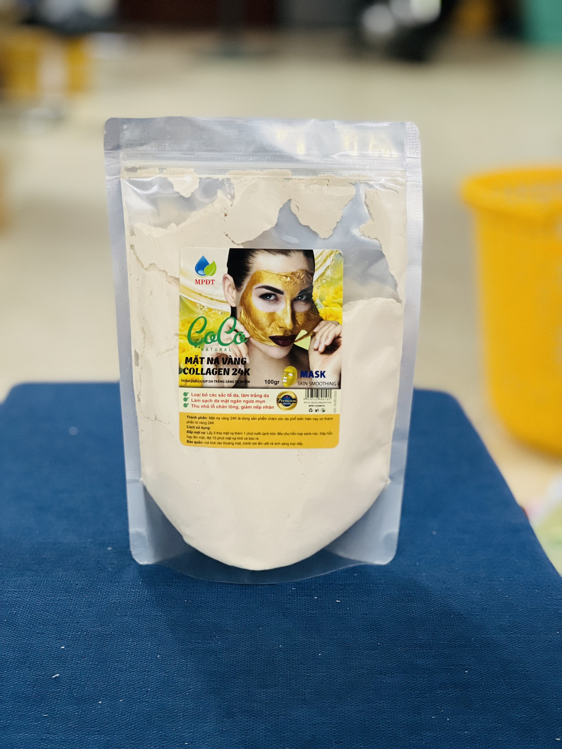 500GR Bột Mặt Nạ Collagen Tinh Chất Vàng 24K cấp ẩm, bổ sung collagen giảm lão hóa da, đàn hồi giúp da chắc khỏe