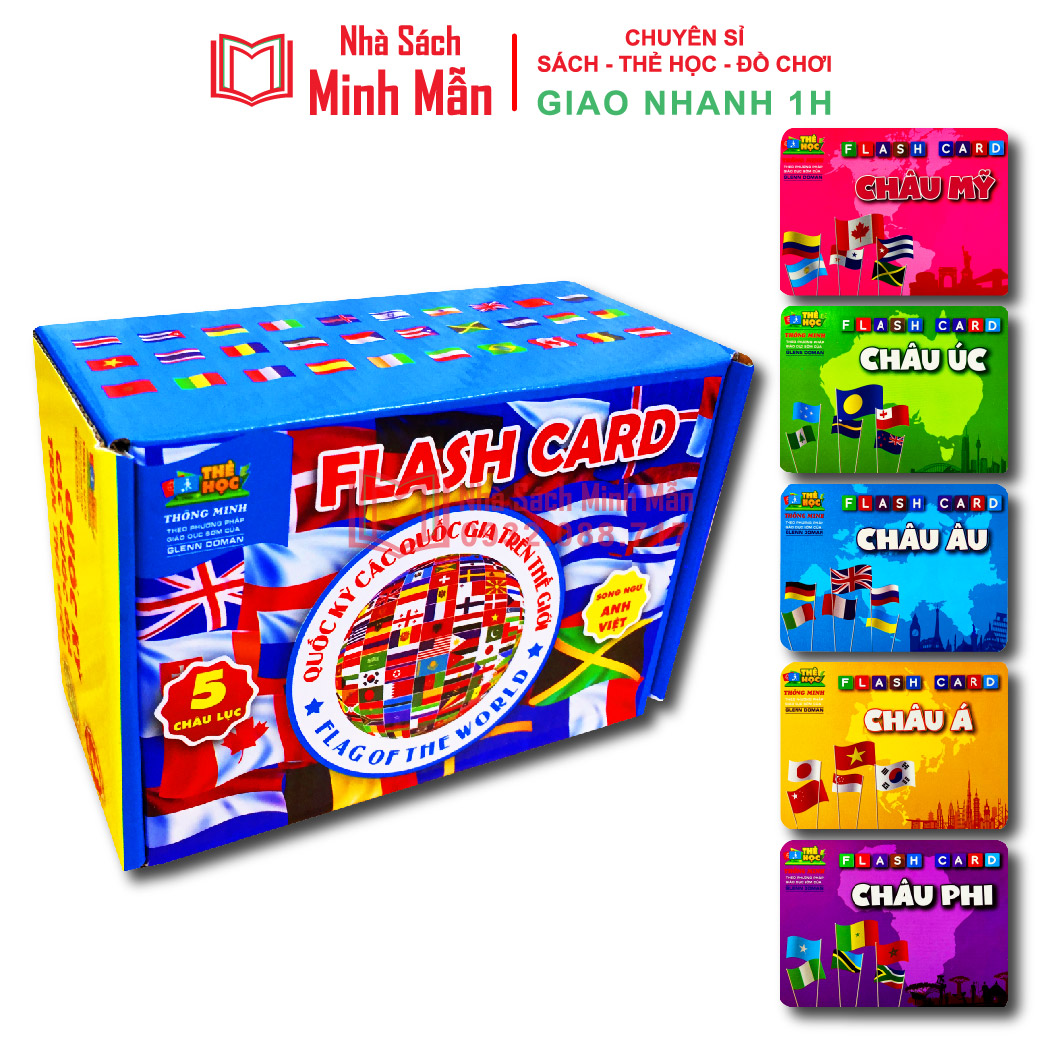Bộ Thẻ Học Song Ngữ Quốc Kỳ Các Quốc Gia Trên Thế Giới- 175 Flaschcard Cờ Các Nước
