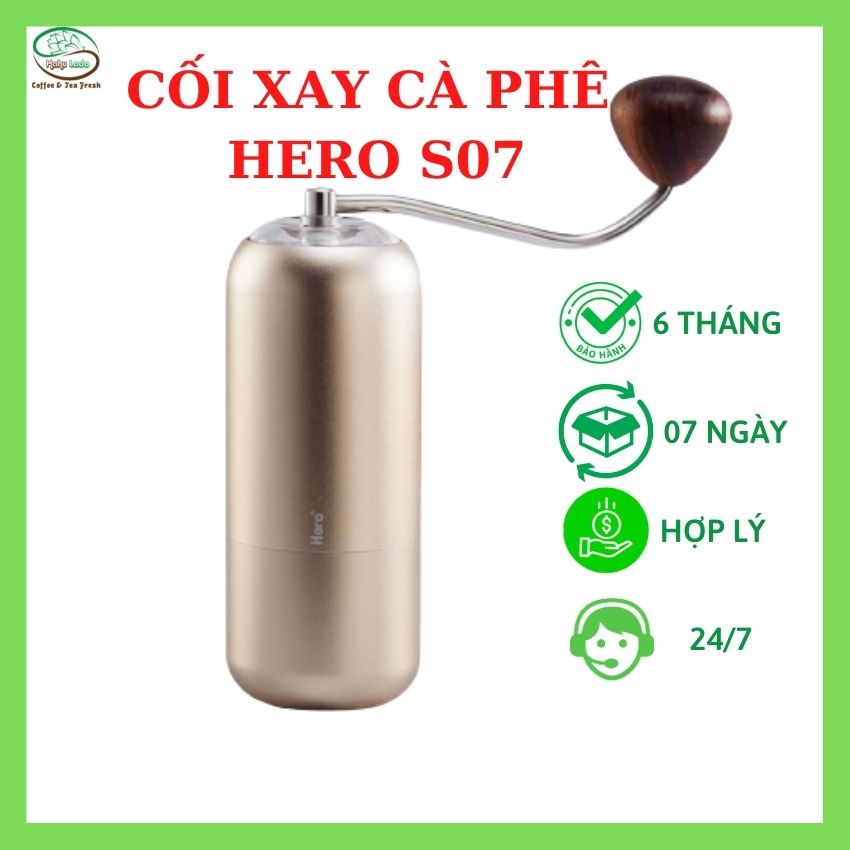 Cối xay cafe mini cầm tay hero s07 hahulado máy xay cà phê lõi thép không gỉ xay 20gram pha cà phê espresso - hàng chính hãng