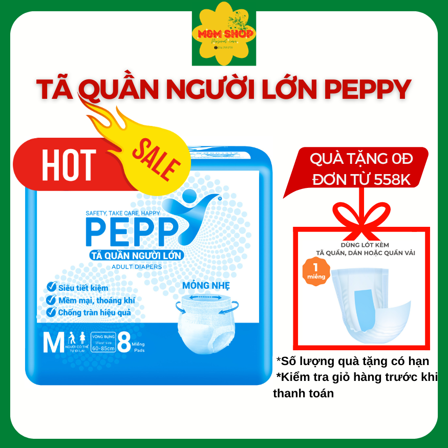 Combo 3 gói Tã quần người lớn Peppy (Kerry cũ) M8/L7/XL7 miếng/gói