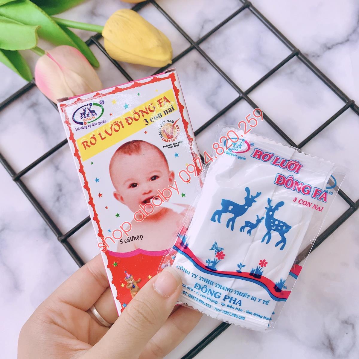 Rơ lưỡi Đông Pha 3 con nai cao cấp vệ sinh răng, lưỡi, miệng cho bé yêu