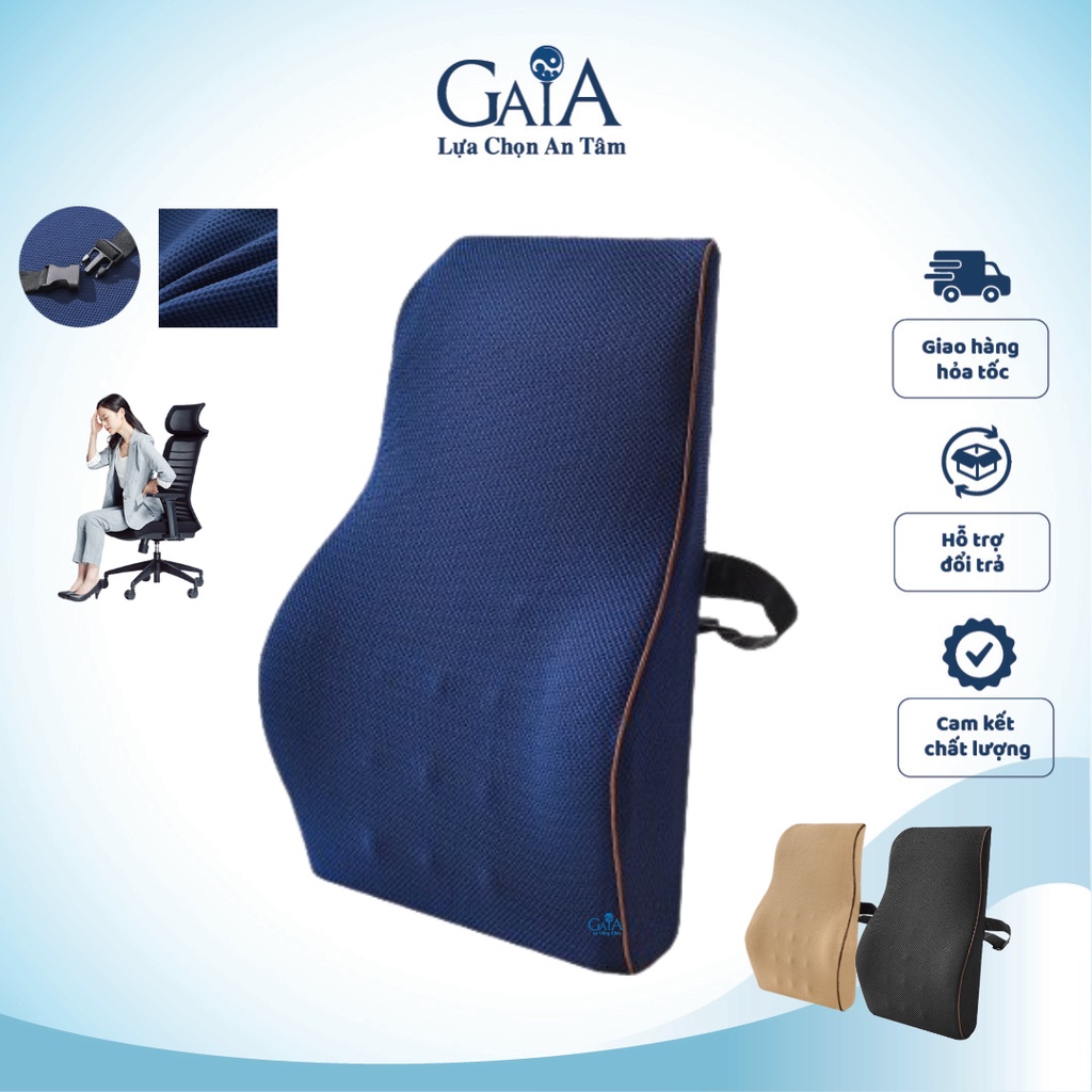 Gối tựa lưng ghế văn phòng bằng cao su non có đai cài dùng cho ghế lưng cao - Boss