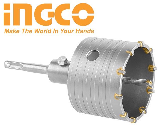 Mũi khoan lỗ khoét lỗ tường bê tông 80mm 50mm 30mm ingco hcb0801 tac430801