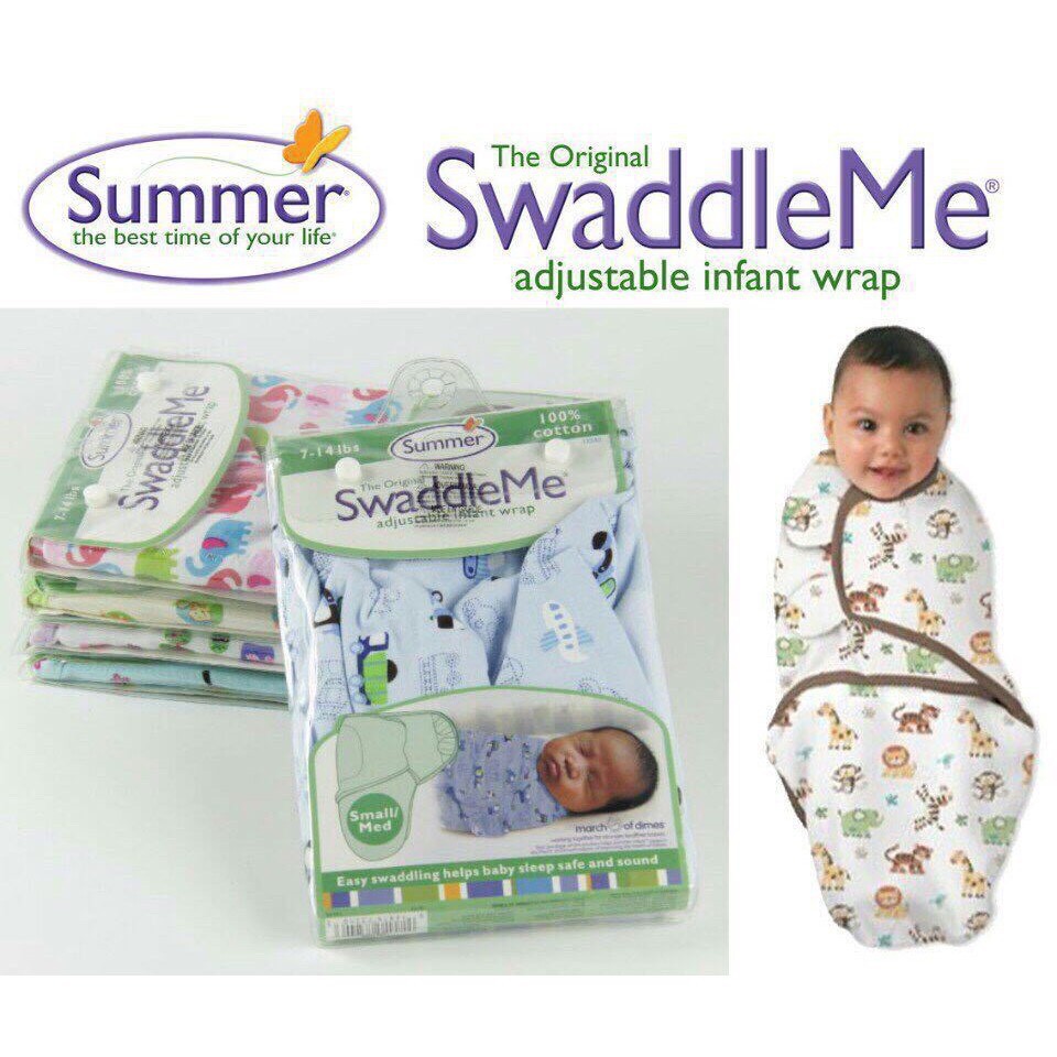 Ủ kén cho bé sơ sinh Swaddle Me Summer chất liệu 100% cotton dùng làm chăn quấn ủ ấm cho bé - TINI KIDS PLAZA