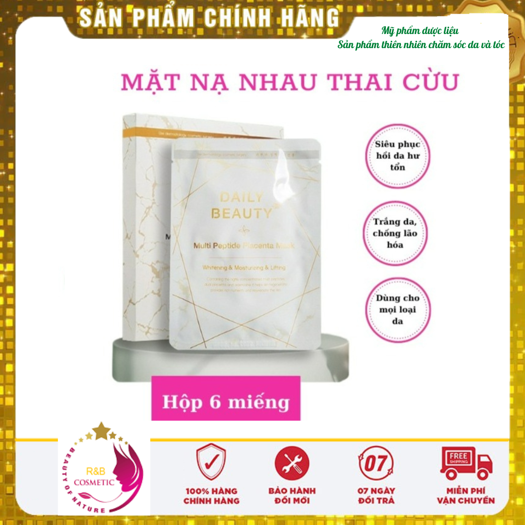 [Combo 3 hộp]Mặt nạ nhau thai cừu Hàn Quốc Daily Beauty, Mặt nạ trắng da, mờ nám, sạch mụn