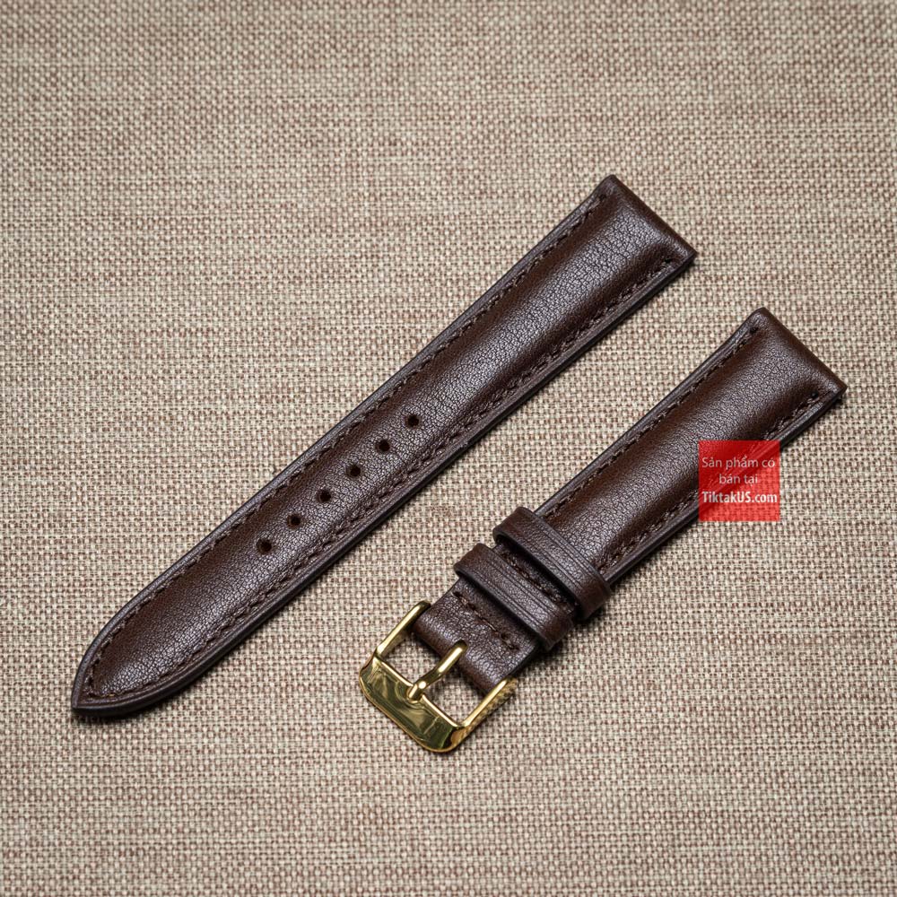 [HCM] Dây đồng hồ nam da bò thật kèm khóa vàng Tặng kèm cây thay dây và 2 chốt đồng hồ Size từ 18mm đến 22mm