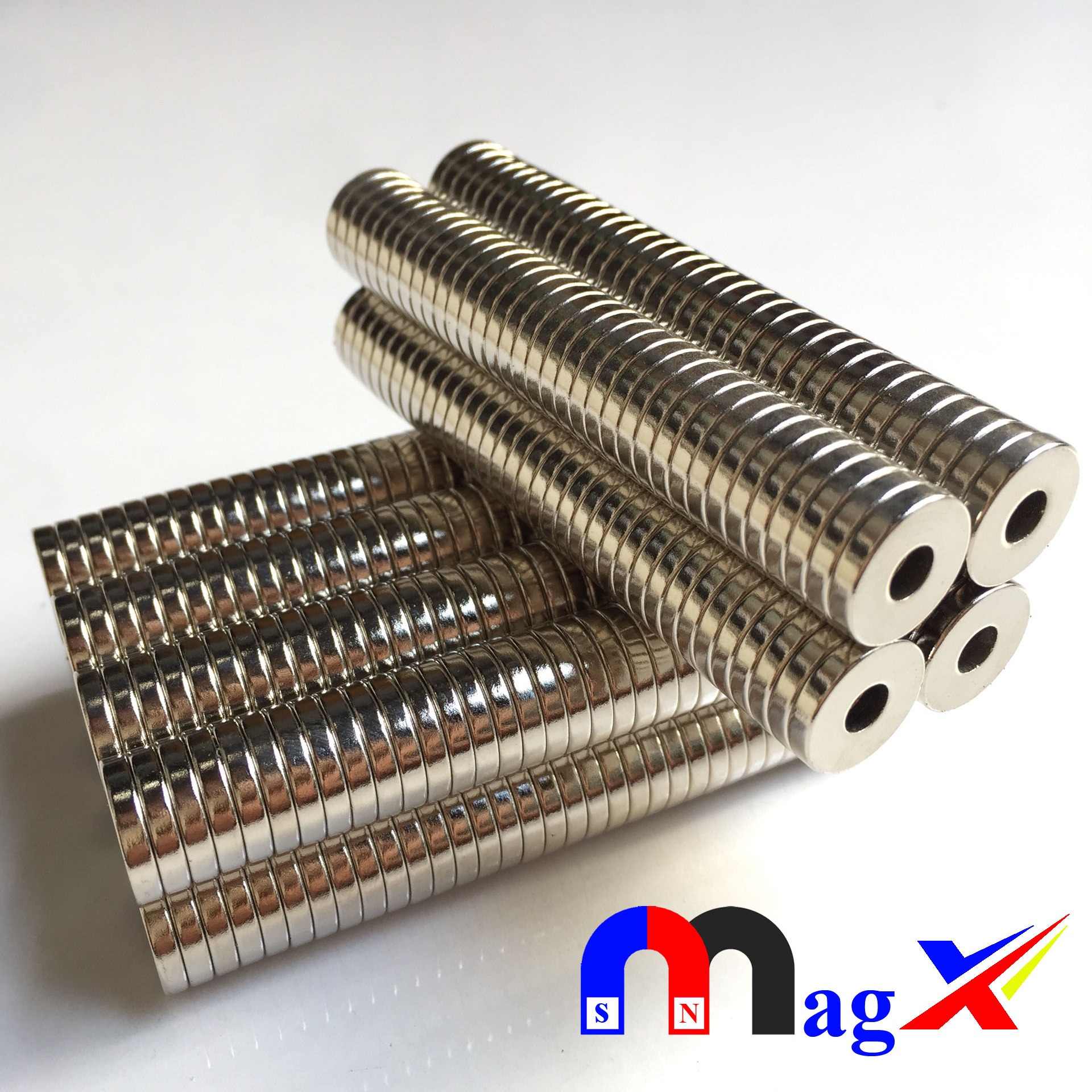 Nam châm tròn cực mạnh ø14x2mm lỗ m4 - nam châm ndfeb mã n35 - bộ 20 viên