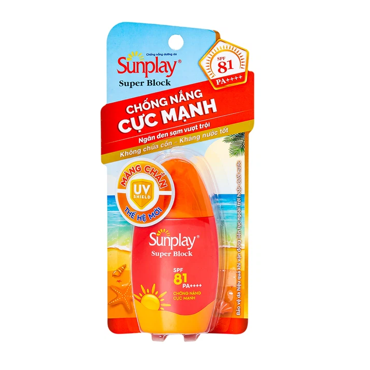 Sữa chống nắng cho mặt và toàn thân Sunplay Super Block SPF 81 PA++++ không gây khô da (30g)