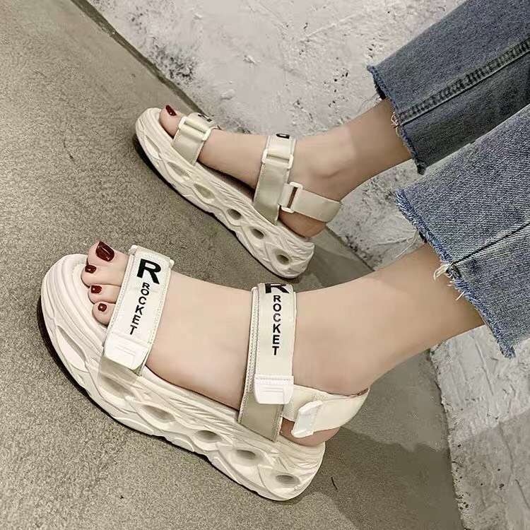 (2 mau)Dép Sandal,Nữ Học Sinh Rocket Uzzang Vải Mới(shophanhan)