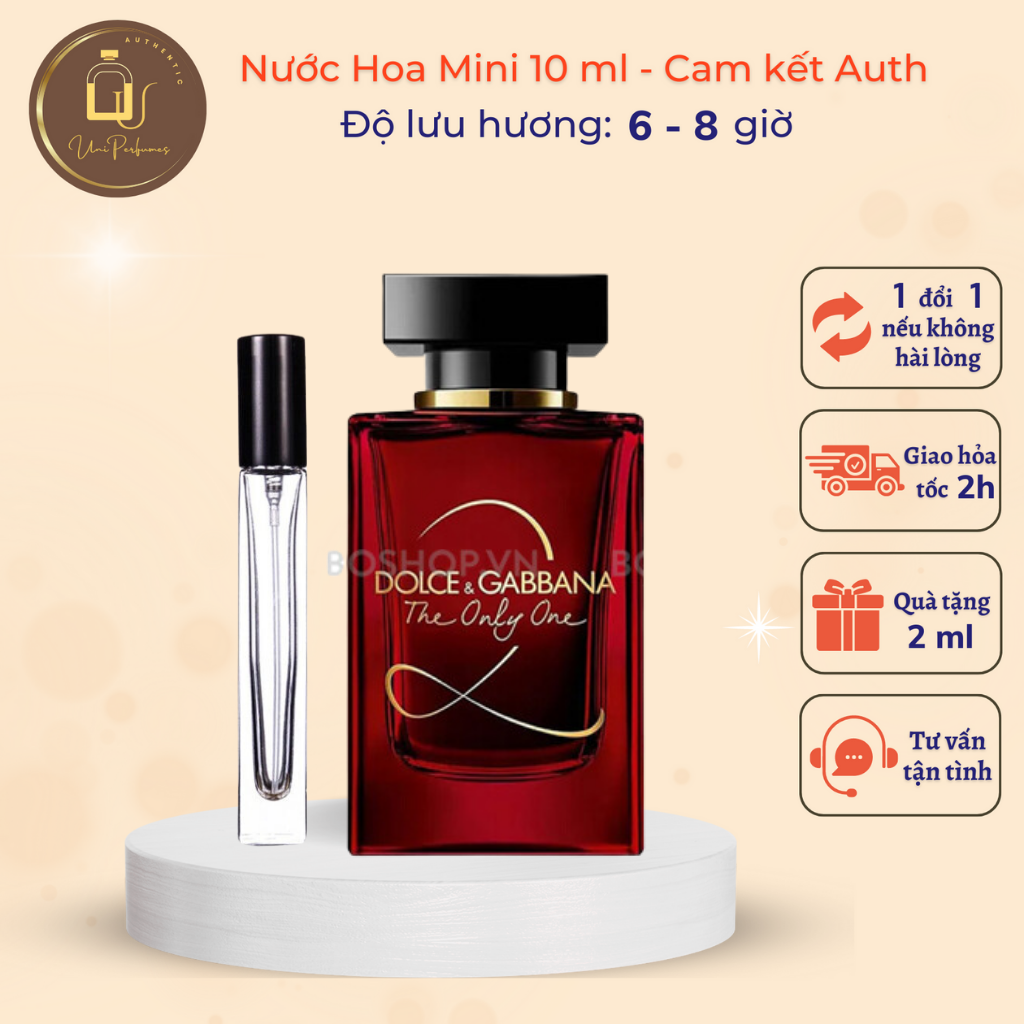 Nước Hoa DOLCE & GABBANA THE ONLY ONE 2 10ml ngọt ngào tinh tế hiện đại