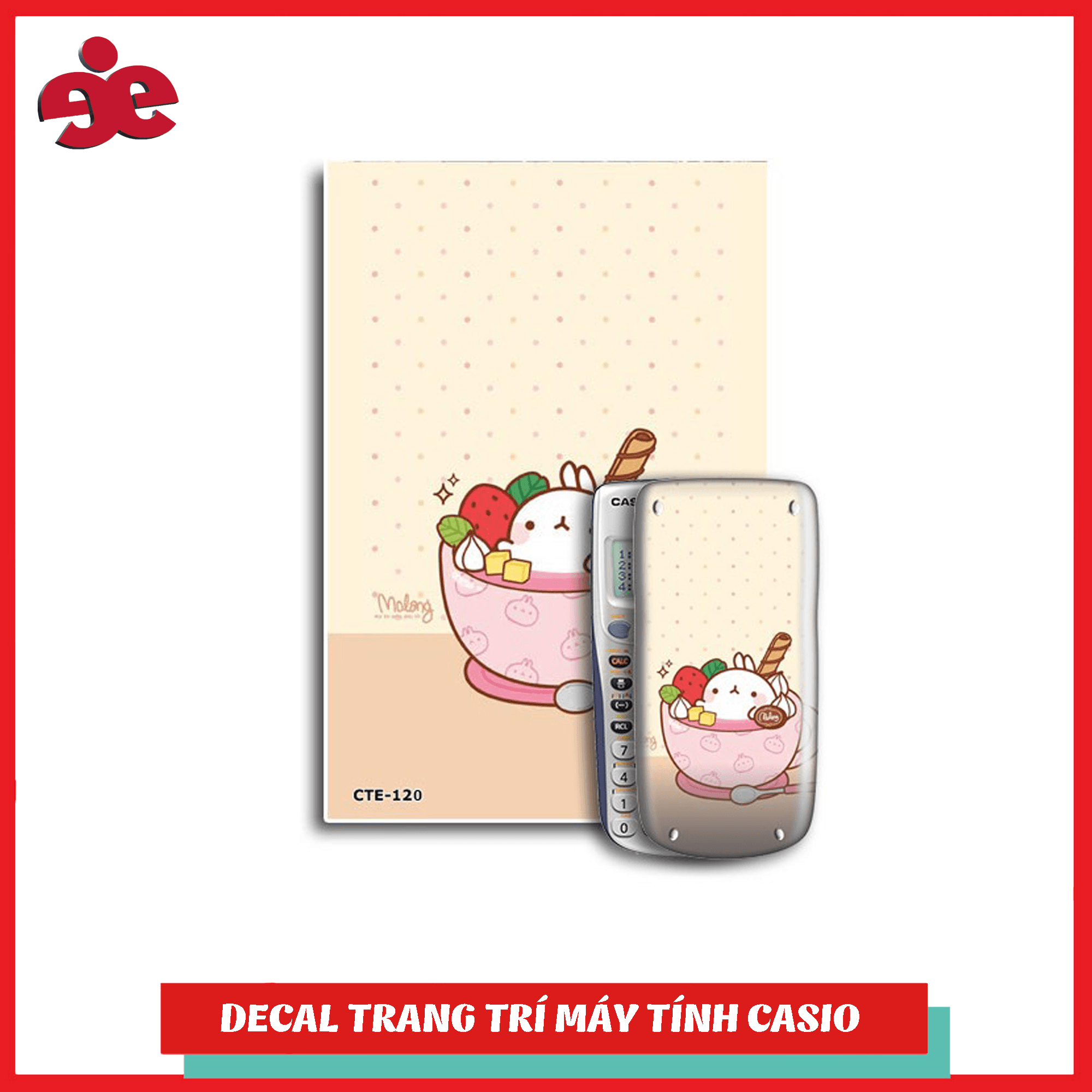 Bộ 2 decal trang trí máy tính cầm tay ngộ nghĩnh dễ thương 120