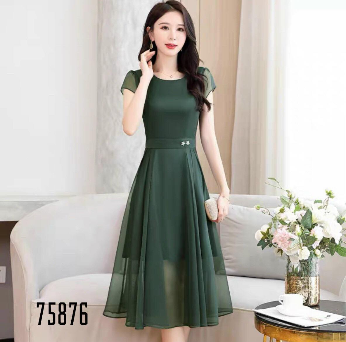 Đầm xòe voan dự tiệc nhẹ nhàng duyên dáng