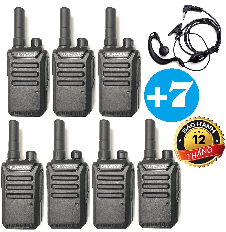 Bộ 07 Bộ đàm Siêu nhỏ Kenwood TK-3102S + 07 Tai Nghe Chuyên Dụng