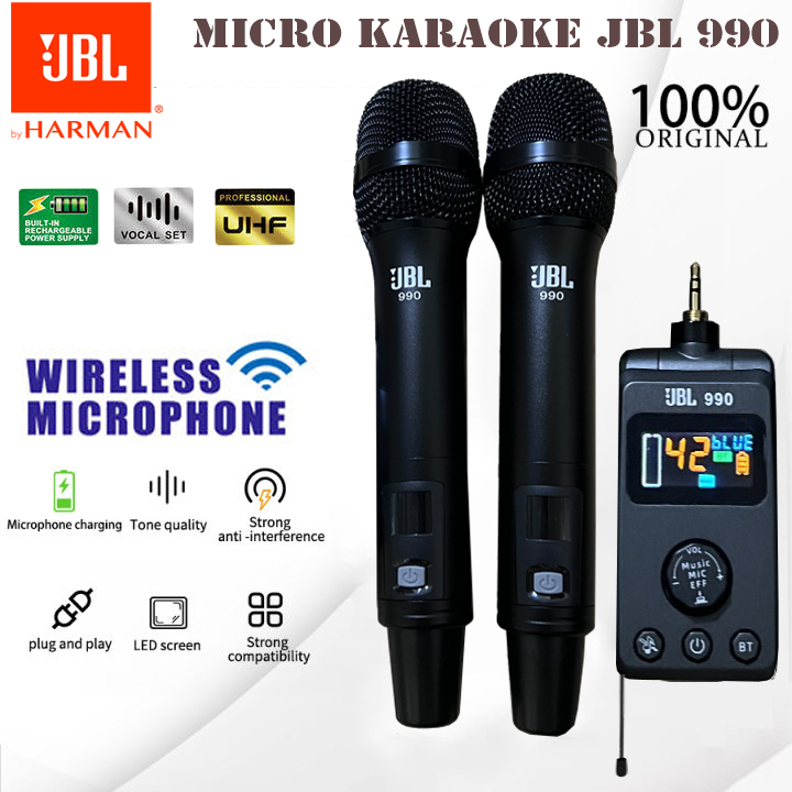 Micro Karaoke 990 Không Dây, Sài Trên Xe Ôtô, Loa Kéo, Amply, Dàn Karaoke Gia Đình, Loa Bluetooth Mini, Âm Thanh Hay, Khả Năng Khử Nhiễu Với Độ Nhậy Cao Đem Lại Âm Thanh Trong Trẻo Nhât