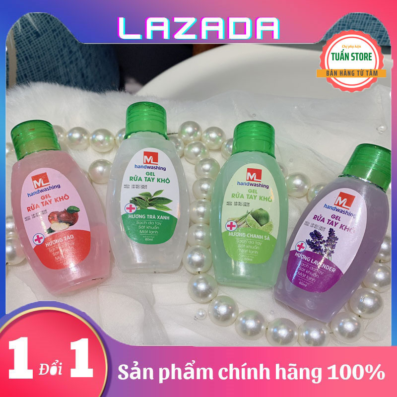 Dung dịch rửa tay khô Hand Washing Gel - Làm sạch, kháng khuẩn, khử mùi hôi, dưỡng ẩm và làm mềm da tay