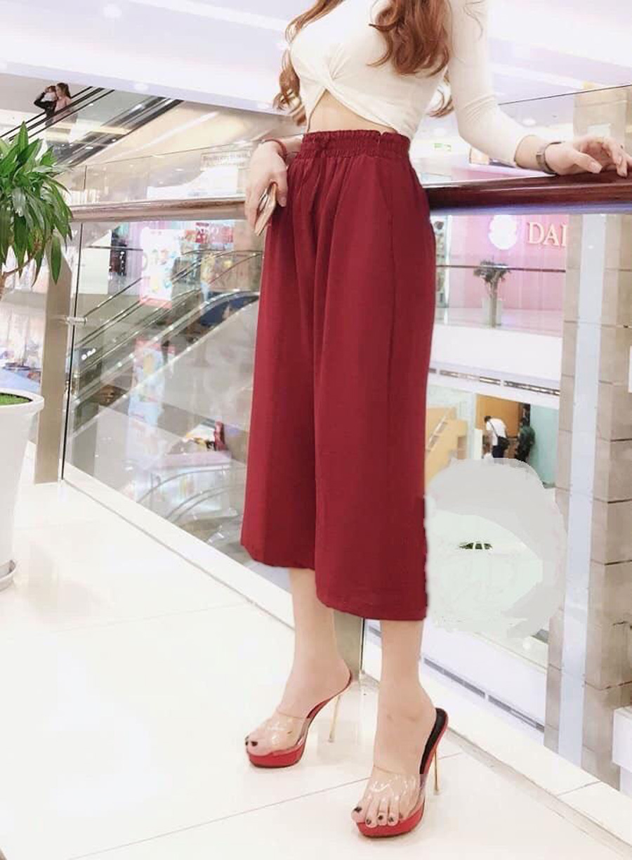 Quần lững vải đủi ống rộng nữ thời trang mới qlđ04