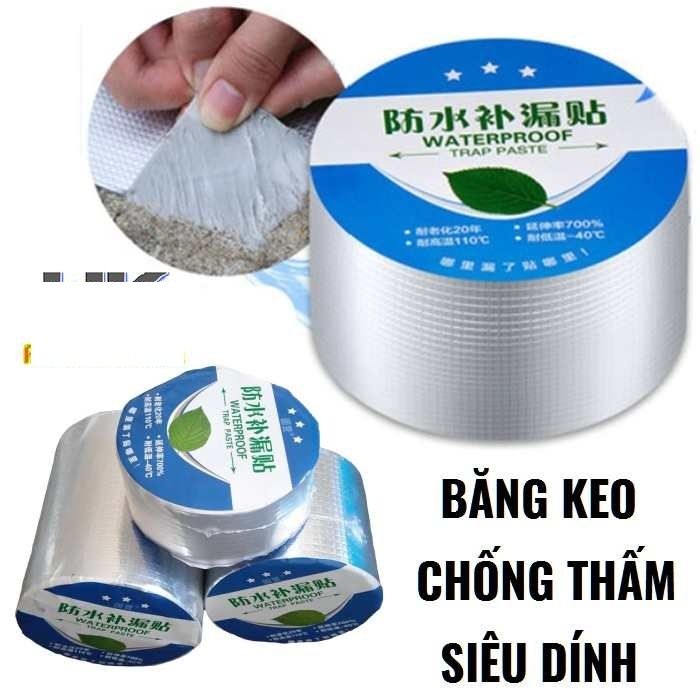 Băng keo siêu dính chống thấm nước dài 5m - keo dán đa năng, keo chống dột, chống thấm mái nhà, băng keo chống thấm nước