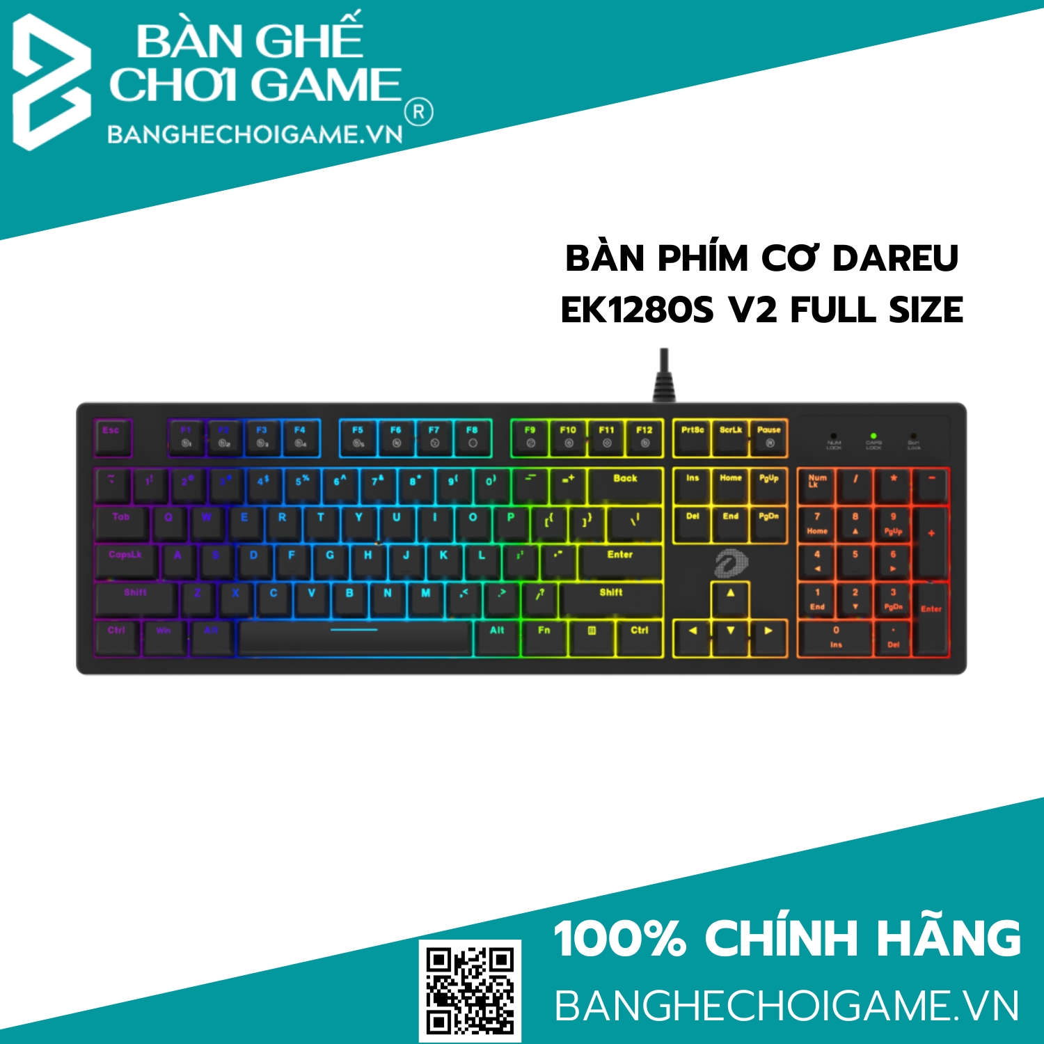 Bàn phím cơ dareu ek1280s v2 full size - hàng chính hãng