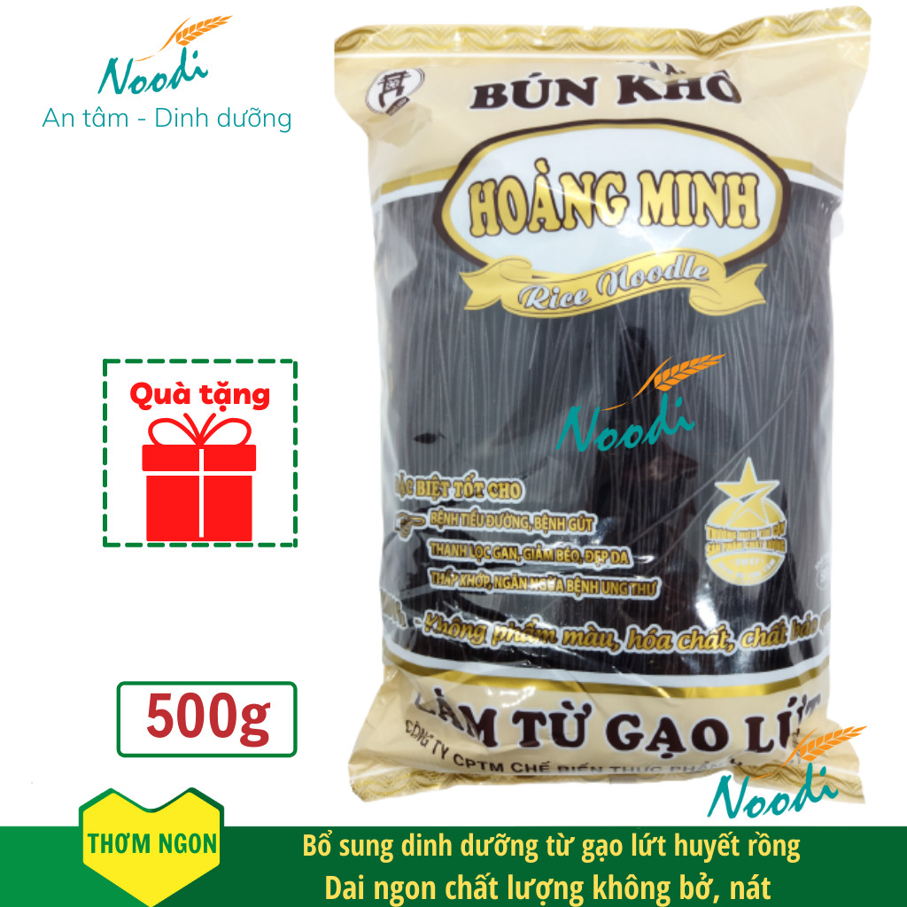 Bún gạo lứt đen hoàng minh huyết rồng giàu dinh dưỡng, bún gạo lứt giảm cân giàu vitamin, bún gạo lứt nguyên chất mềm dễ ăn dễ hấp thụ chất dinh dưỡng - bún gạo lứt đen  hoàng minh noodi