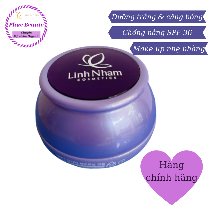 [Mua 1 Tặng 1] Kem Dưỡng Trắng Da Mặt Ban Ngày Lavender Organic Linh Nham, Dưỡng Da Trắng Sáng, Căng Bóng Trong Veo Như Gái Hàn, 50gr,  Phuc Beauty