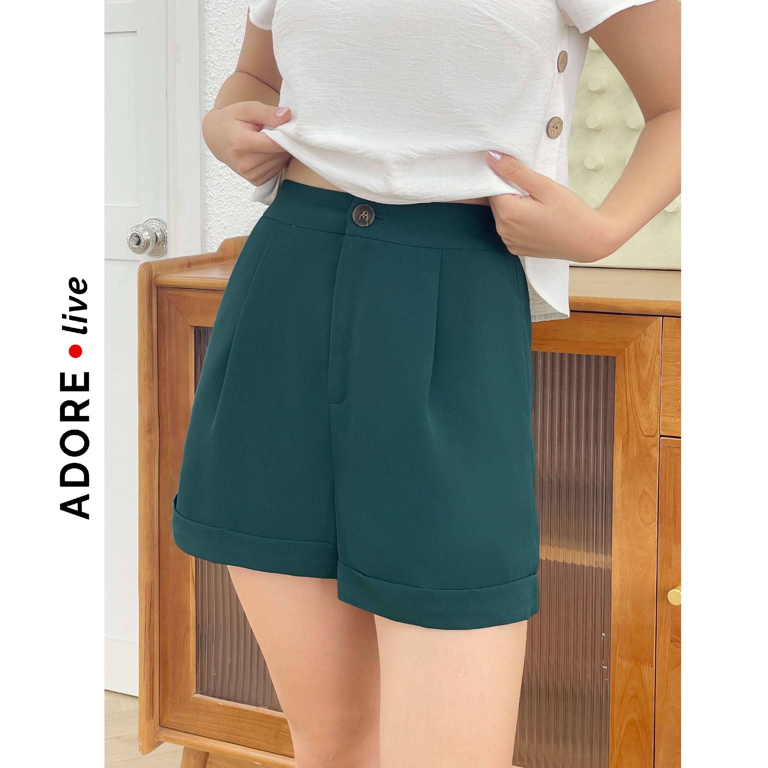 Shorts casual style tuytsy rêu lơ vê gấu 323SO1015 ADOREDRESS