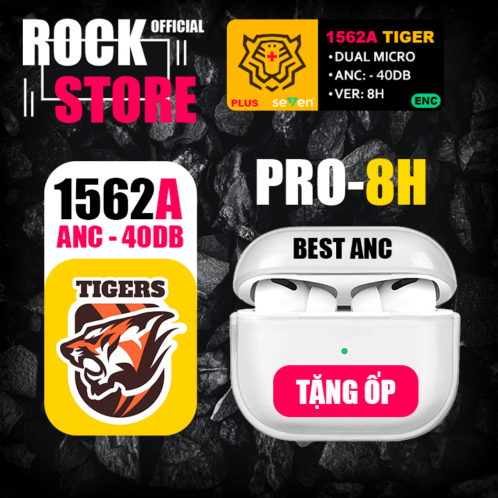 Pro 1562a hổ vằn anc best - chống ồn chủ động 4 mic - xuyên âm hd, tai nghe bluetooth - tai nghe không dây âm thanh hd - mới nguyên seal
