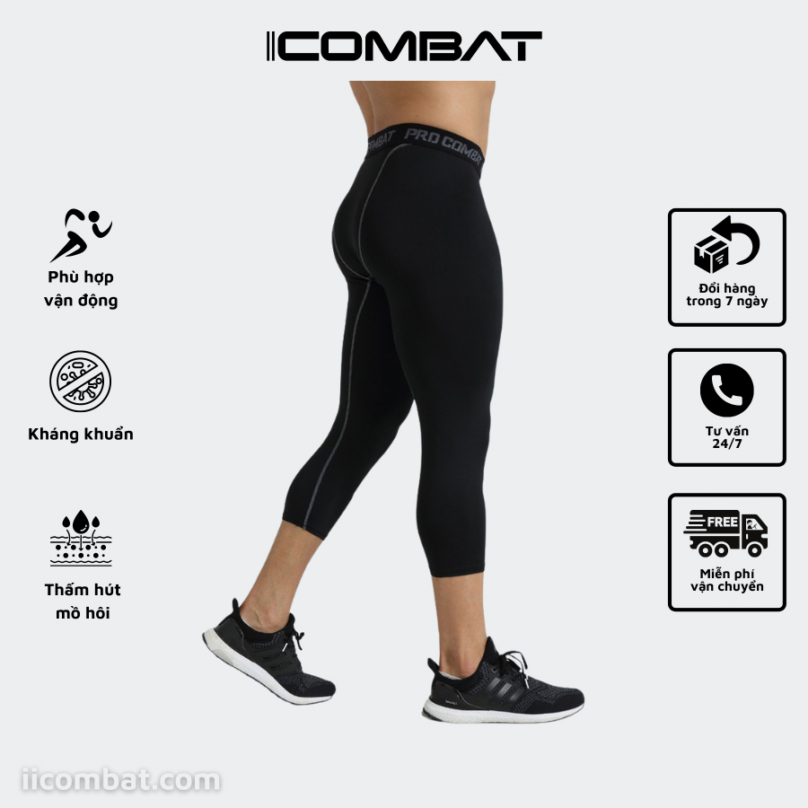 Quần giữ nhiệt nam lửng 3/4 - legging nam PRO COBAT co giãn không giới hạn - quần bóng rổ 3 4 kết hợp tập gym, chơi thể thao ngày hè