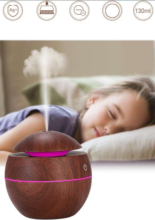 Máy Xông Tinh Dầu Tạo Ẩm Vân Gỗ Cao Cấp- Máy phun sương tạo ẩm vân gỗ cổ điển sang trọng - Máy phun sương Hummidifier cho phòng điều hòa - Máy khuếch tán tinh dầu mini cao cấp có đèn Led YX009/YX010
