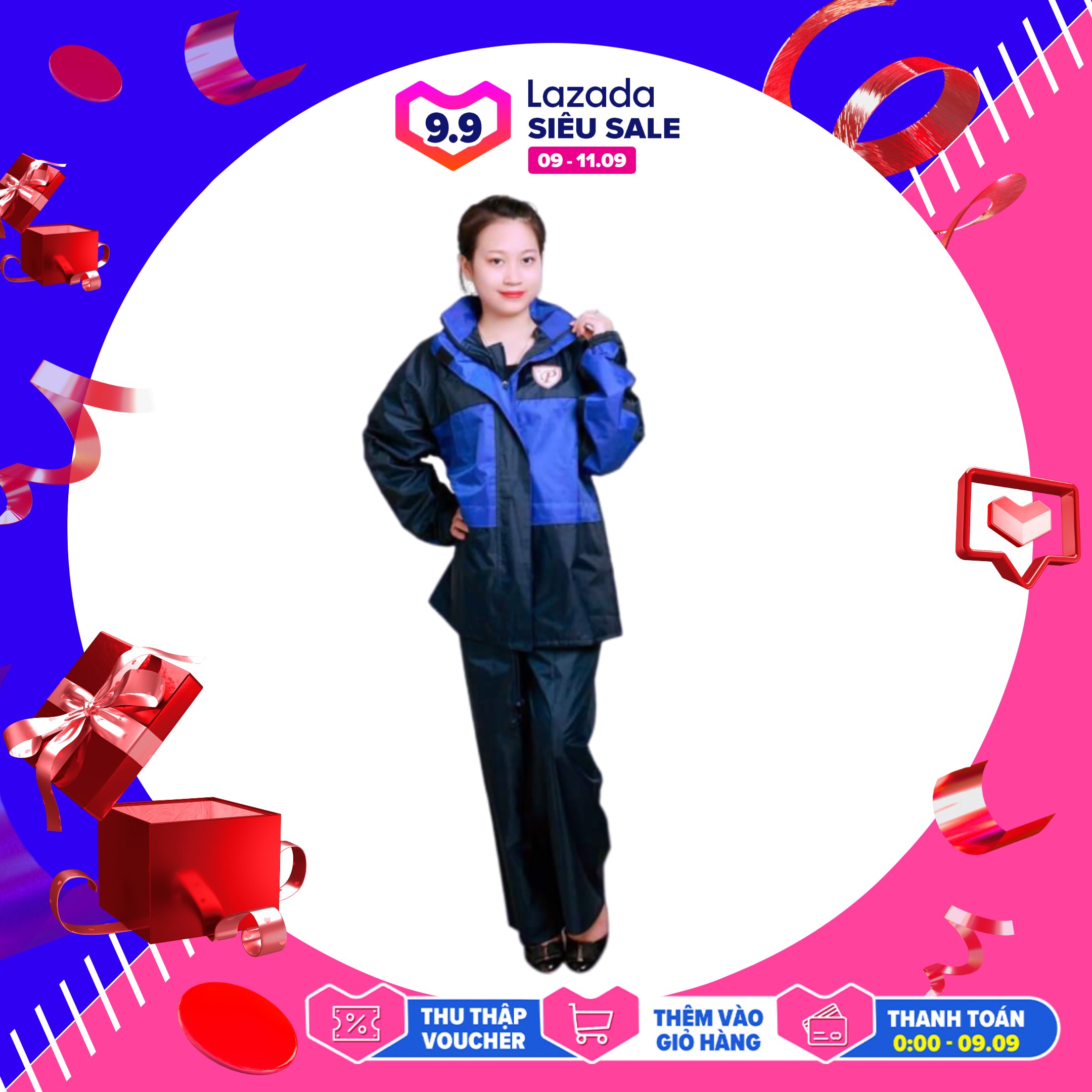 Áo mưa bộ 2 lớp loại 1, 2 công dụng, chống thấm, chống lạnh