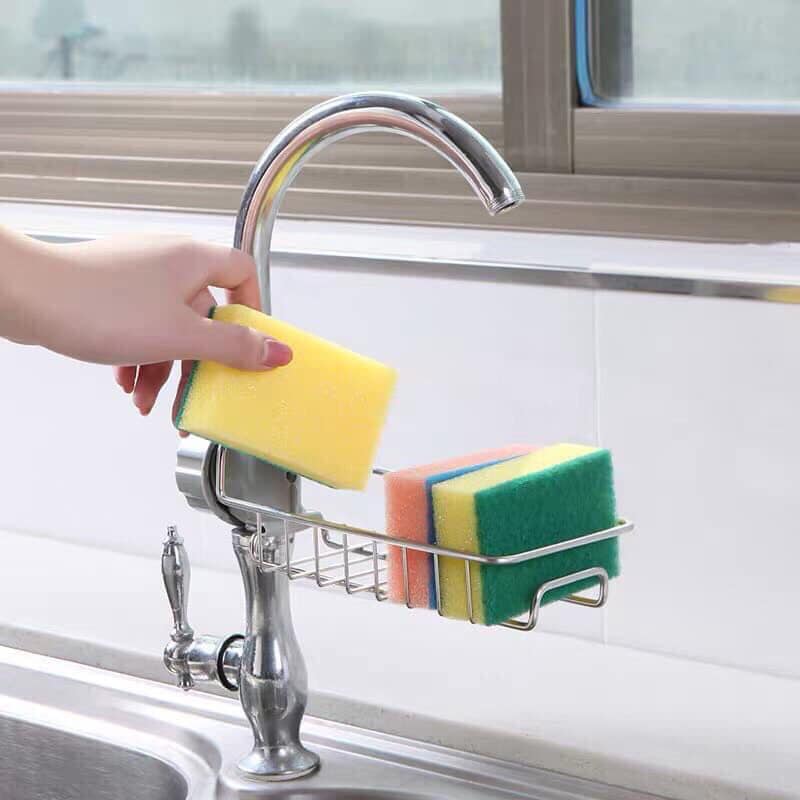 Kệ để miếng rửa chén INOX LOẠI 1 kệ gắn vòi sen giá để đồ rửa chén ko phải loại inox rẻ tiền rất mỏng nhanh rỉ sét K89
