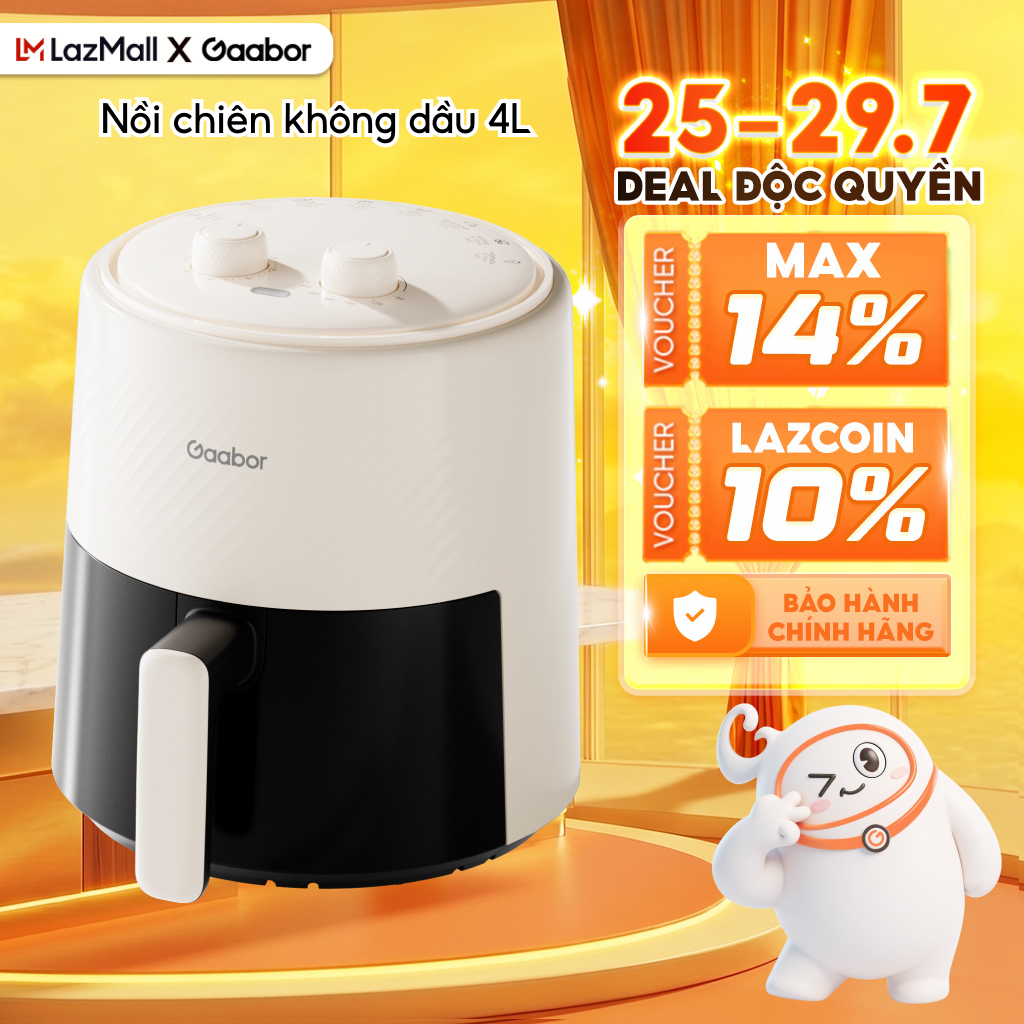 Nồi chiên không dầu Gaabor 4L điều chỉnh nhiệt độ và thời gian AF-40M01A - Bảo hành 12 tháng 1 đổi 1