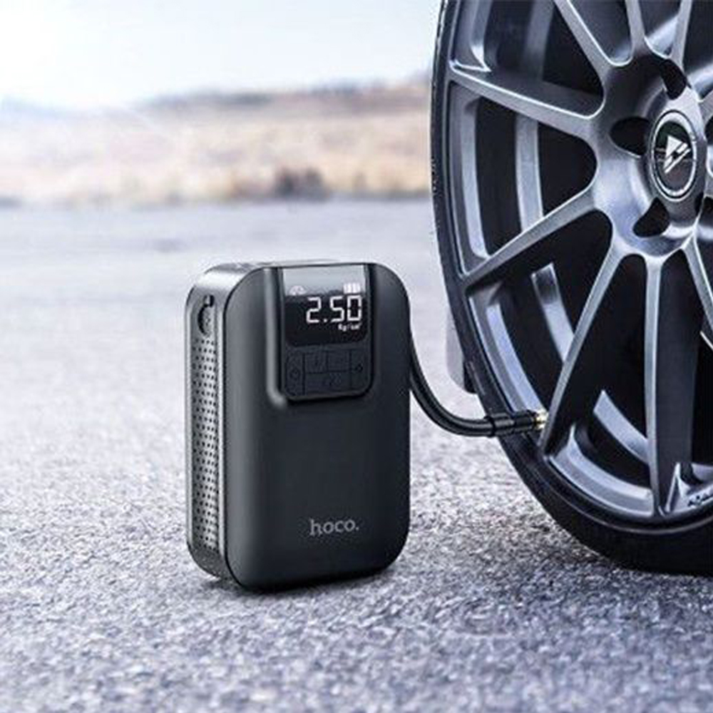 Bơm lốp ô tô hoco s53, bơm lốp ô tô 12v, máy bơm lốp xe hơi hoco cực mạnh, bơm lốp oto cao cấp bơm hơi xe ô tô, máy bơm lốp xe ô tô mini 12v ,bơm hơi xe ô tô