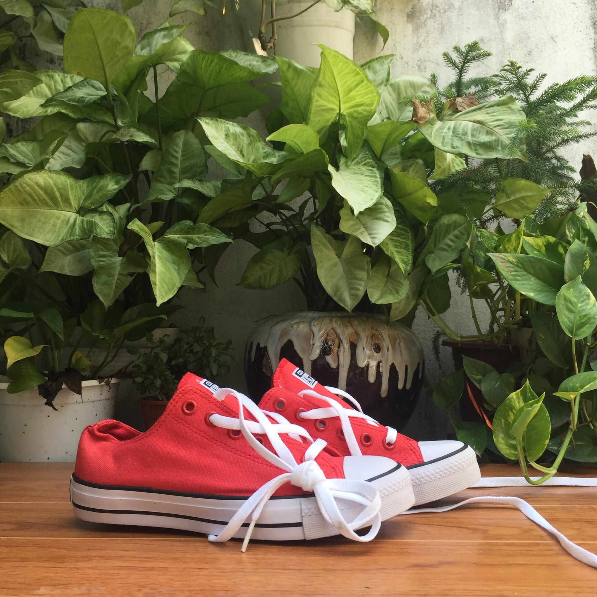 Giầy Converse Classic VNXK đỏ tươi thấp cổ Full size Nam Nữ