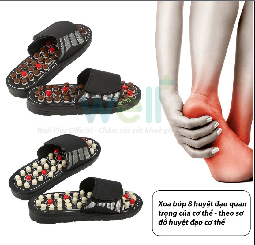 Dép massage chân ấn nguyệt giúp lưu thông mau, giảm stress,dép massage chân tri bịnh,dép massage bàn chân Tác Dụng Mát Xa Chân rất tốt cho các bộ phận toàn cơ thê.