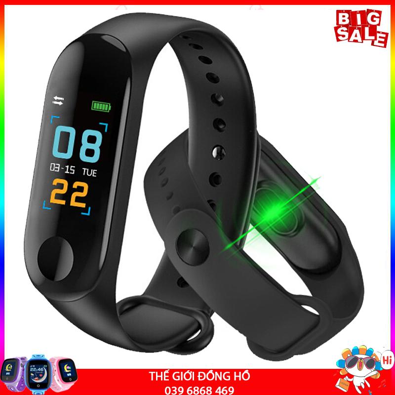 Vòng đeo tay thông minh Smart Band M3 Đo Nhịp Tim kết nối Bluetooth.Đồng hồ Thông Minh Chống Nước Vòng Tay Đồng Hồ Dây Đeo Tay Tập Thể Thao, Vòng Theo Dõi Sức khỏe, Vòng Theo dõi vận động, Đồng hồ thông minh giá rẻ
