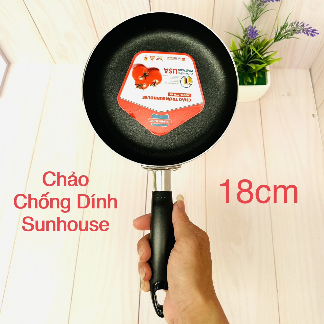 Chảo chống dính sunhouse 18cm chính hãng - không dùng bếp từ