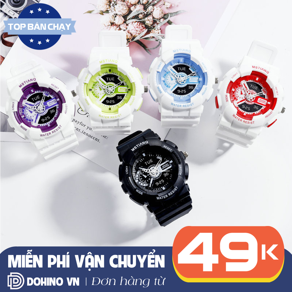 Đồng hồ thể thao nam nữ chạy 3 kim máy thạch anh dây nhựa cực bền K187 - Đồng hồ đi học hoặc đi chơi, đồng hồ cặp đôi