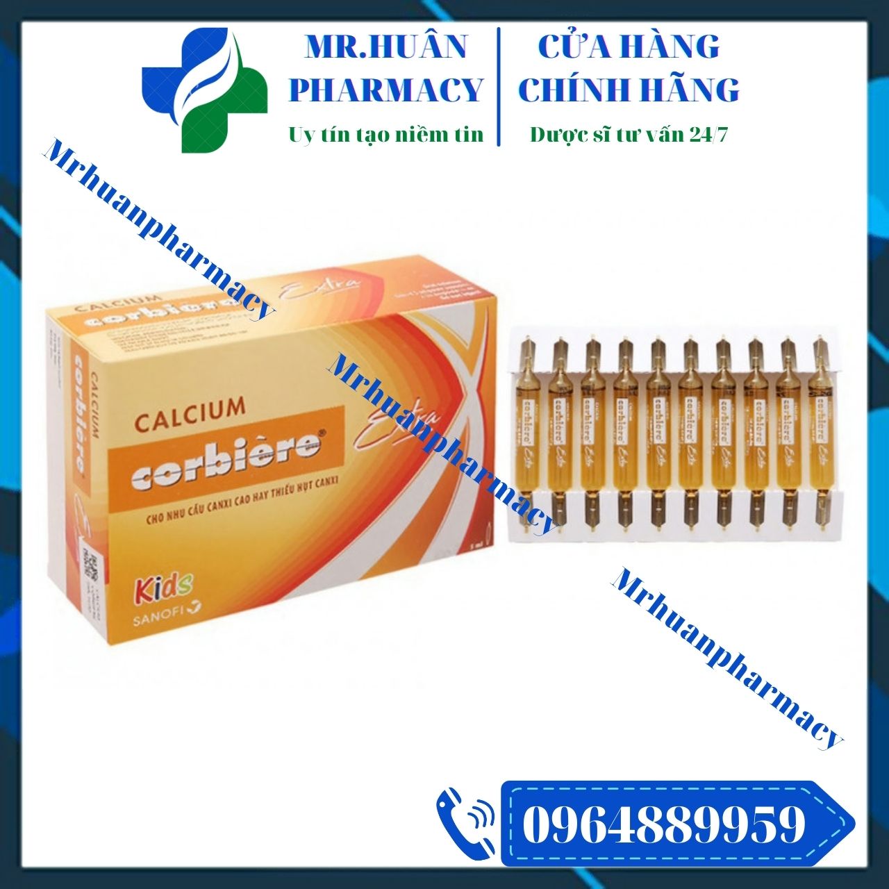 Calcium Corbiere Kids 5ml - Dùng cho nhu cầu Canxi cao hay thiếu hụt Canxi