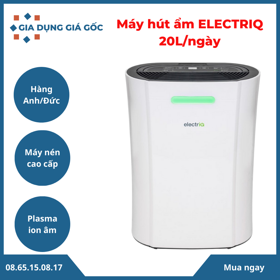 Máy hút ẩm 12L/ngày thương hiệu LUKO/ELECTRIQ - Cam kết chính hãng có CO, CQ, VAT - Hàng nội địa Anh