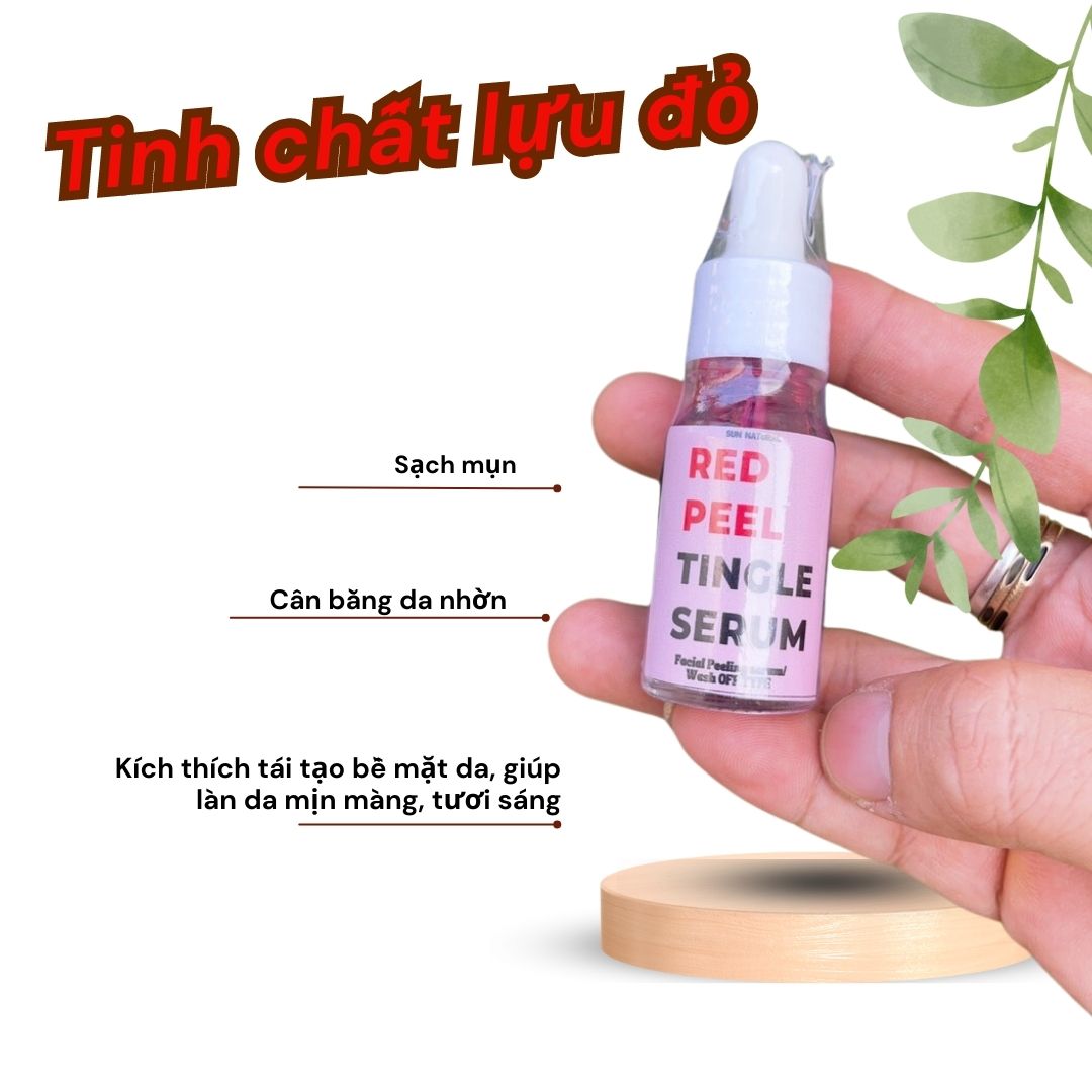 Nguyên liệu SPa, tinh chất serum lựu đỏ, làm mờ da xỉn màu, cải thiện độ sáng bóng.Ngừa lão hoá, tái tạo da