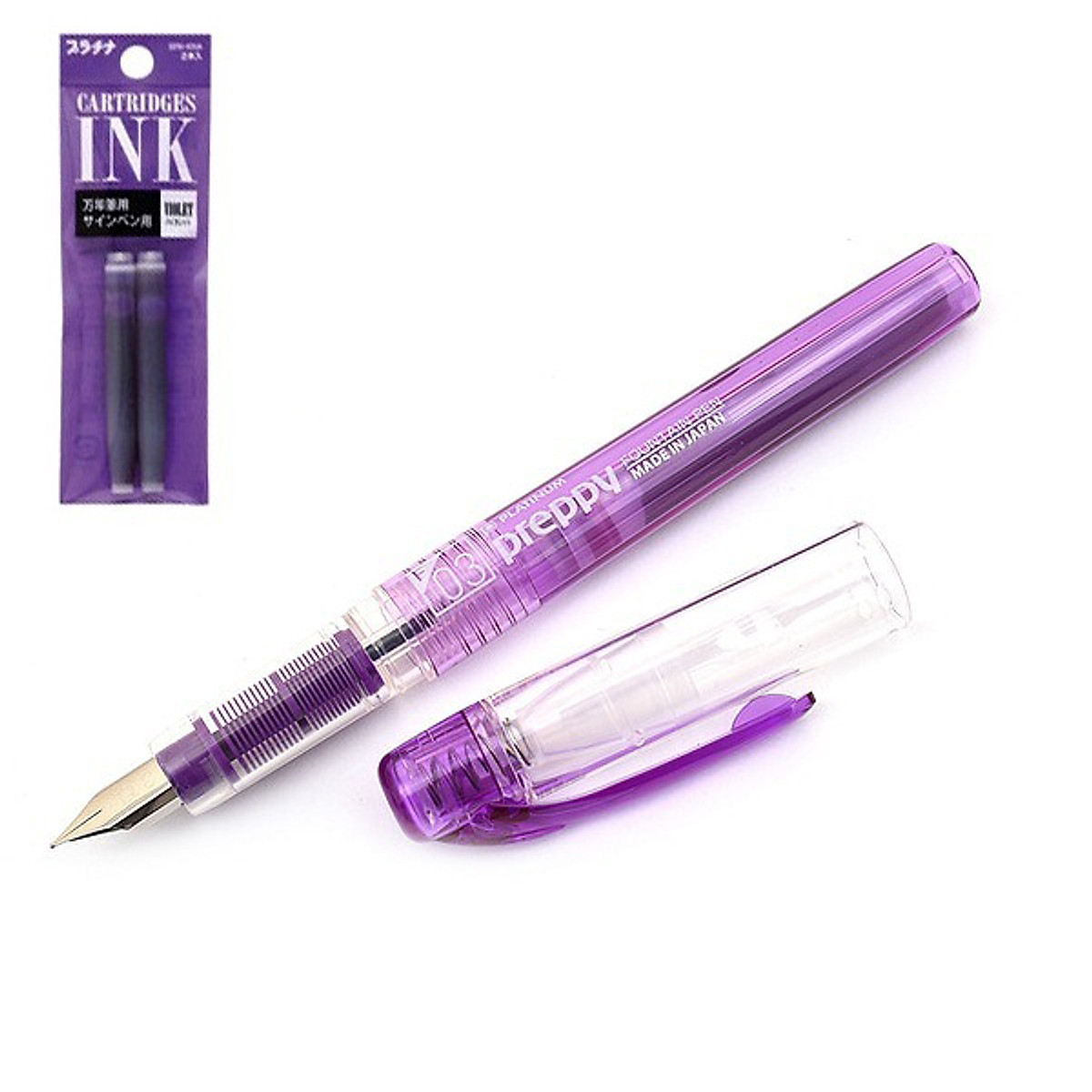 Combo 2 bút máy Preppy + 8 ống mực Platinum ( cỡ 03)