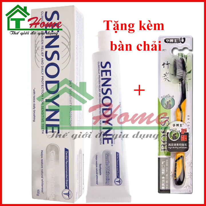Combo 2 tuýp kem đánh răng Sensodyne tặng kèm 1 bàn chải đánh răng