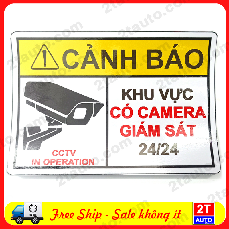 Logo cảnh báo khu vực có camera giám sát, khu vực có camera theo dõi 24/24 camera cctv