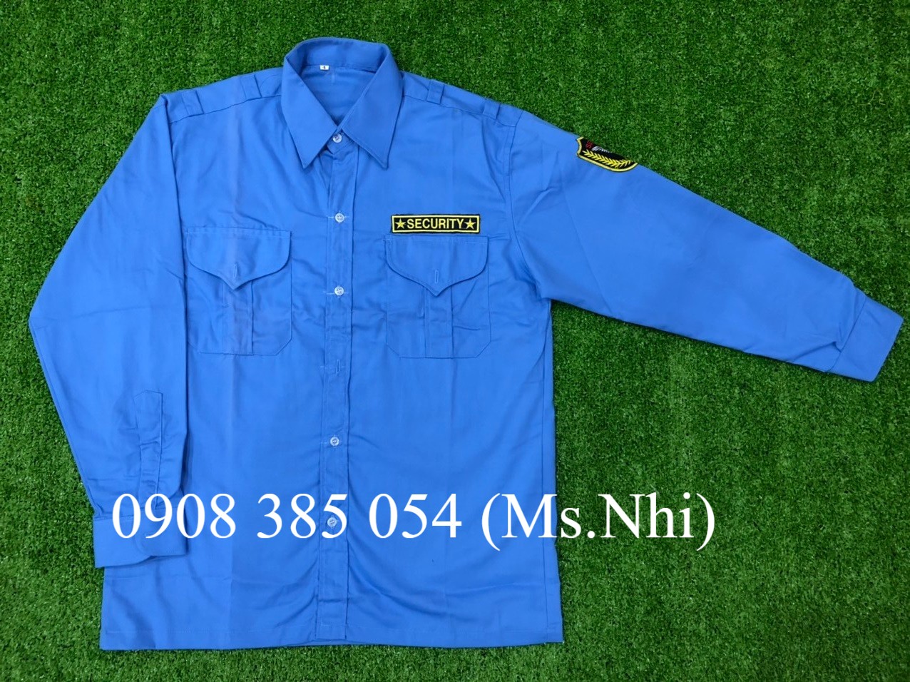 Áo bảo vệ dài tay vải si thấm hút mồ hôi kèm logo đầy đủ- Hình thật