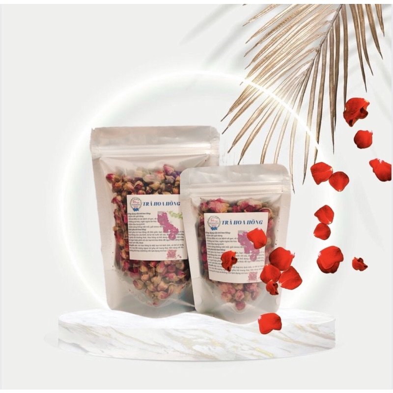 Trà hoa hồng Đà Lạt sấy khô loại ngon gói 100g