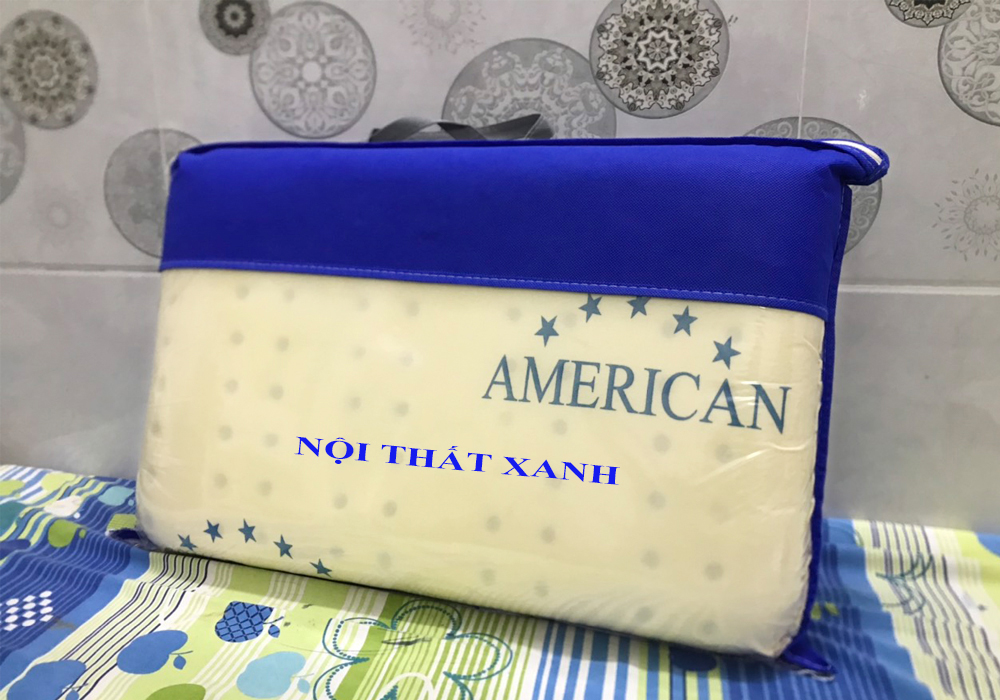 Gối cao su american 45x65cm gối cao su non ovan êm ái thoáng mát