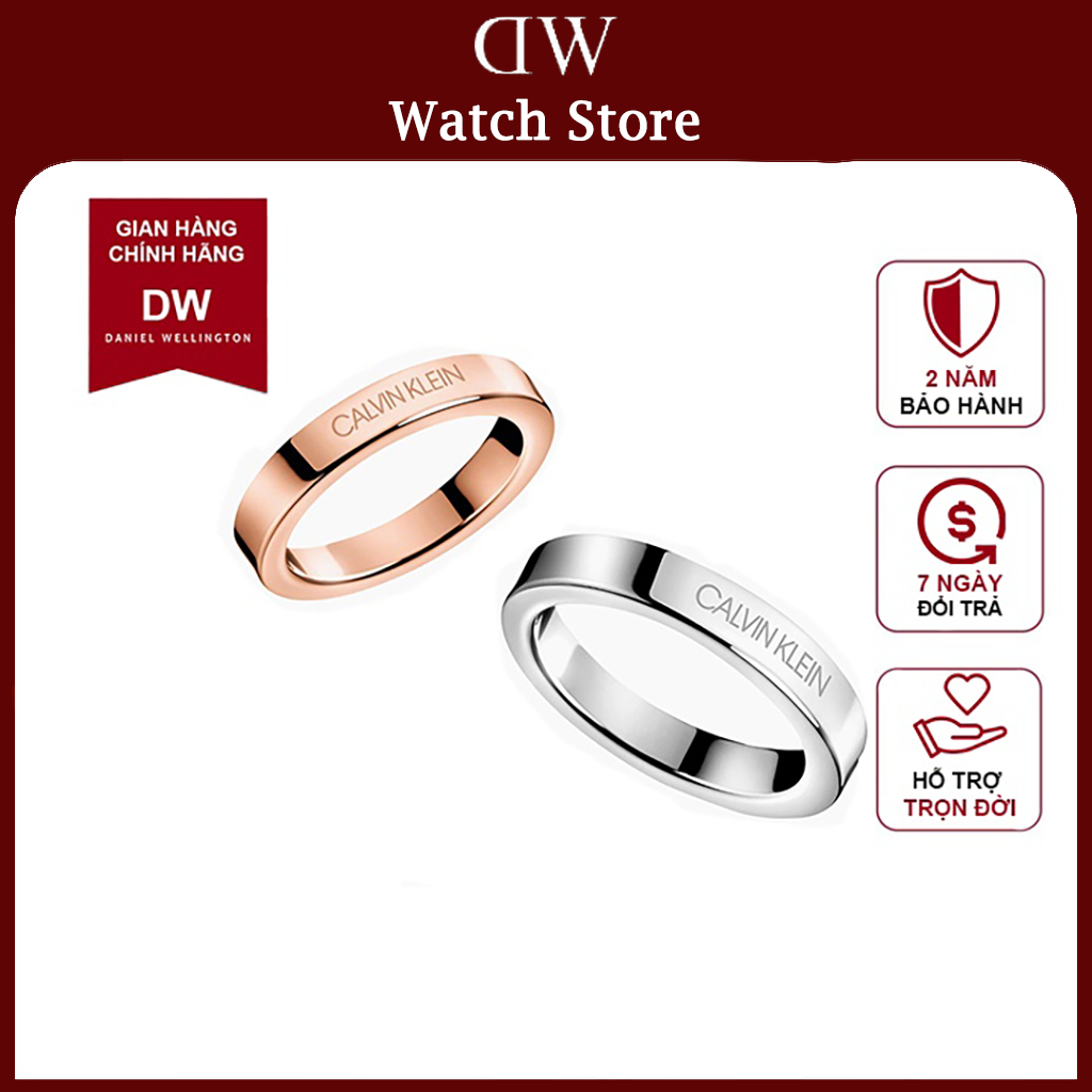 Nhẫn cặp đôi calvin klein hook rose gold ring - nhẫn ck authentic, thẻ tag, bill check code - daniel store .