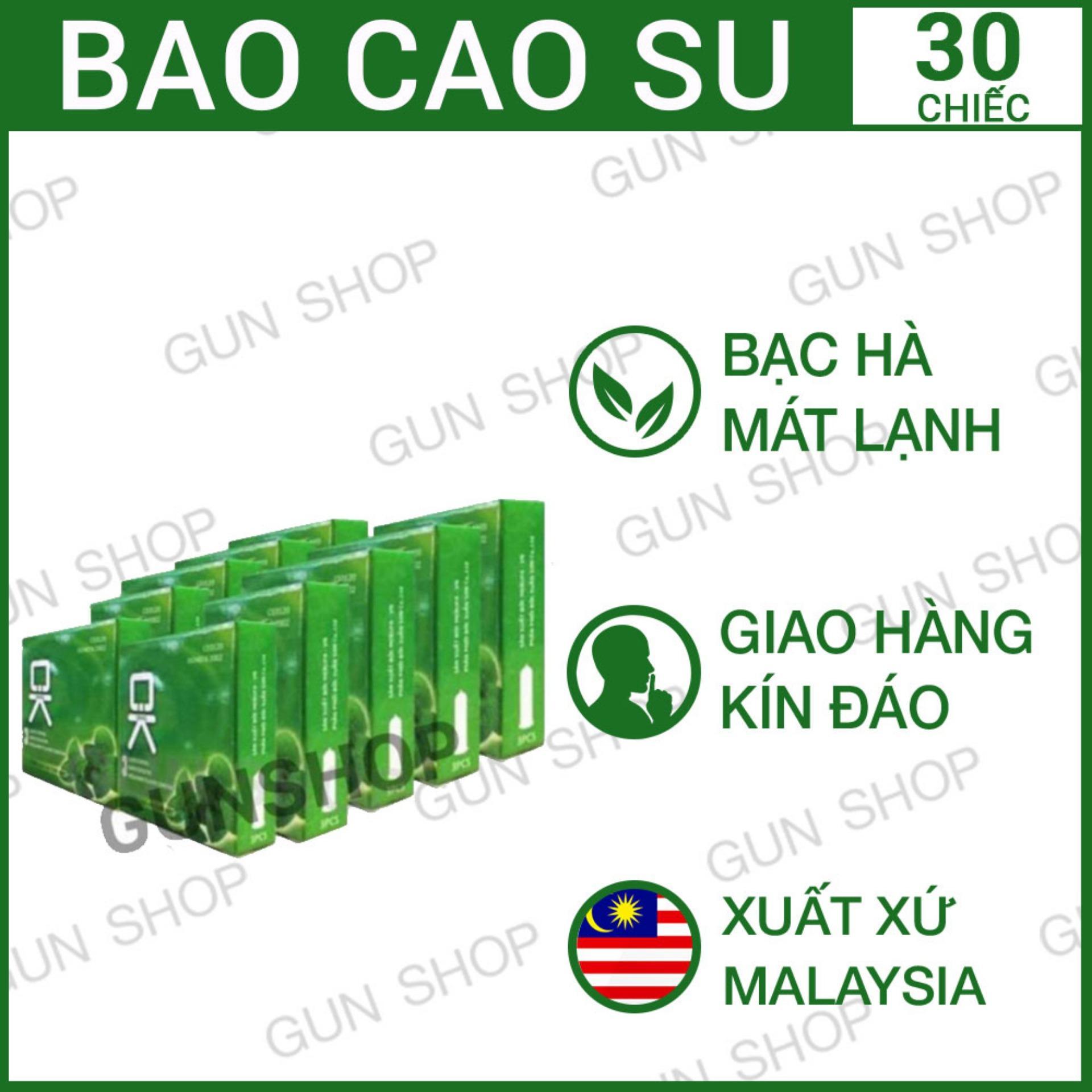 [HCM]Combo 10 hộp Bao cao su OK huong bac ha 30 chiếc