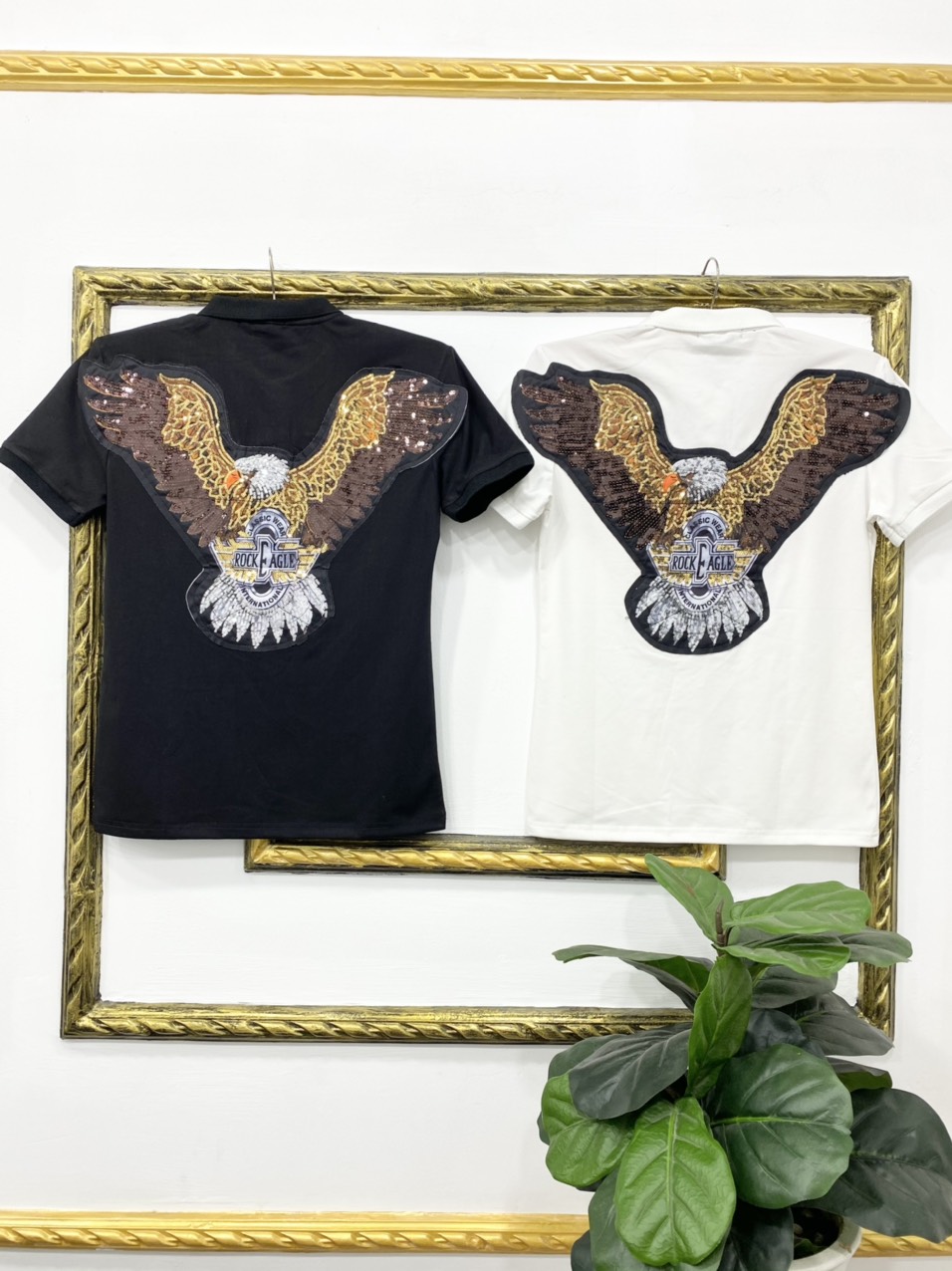 [ ÁO POLO CỰC HOT ] Áo thun nam nữ Guccii họa tiết  ĐẠI BÀNG đính đá kim sa cực chất dễ phối đồ, 100% hàng QC cao cấp