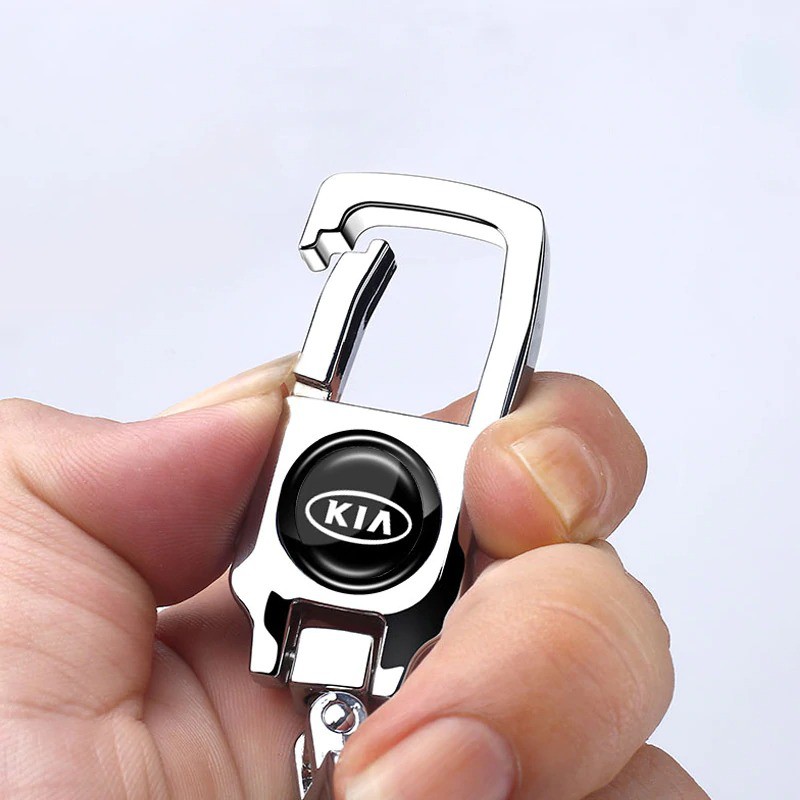 Móc khóa ô tô có logo các hãng xe hơi kèm thẻ điện thoại- chống thất lạc